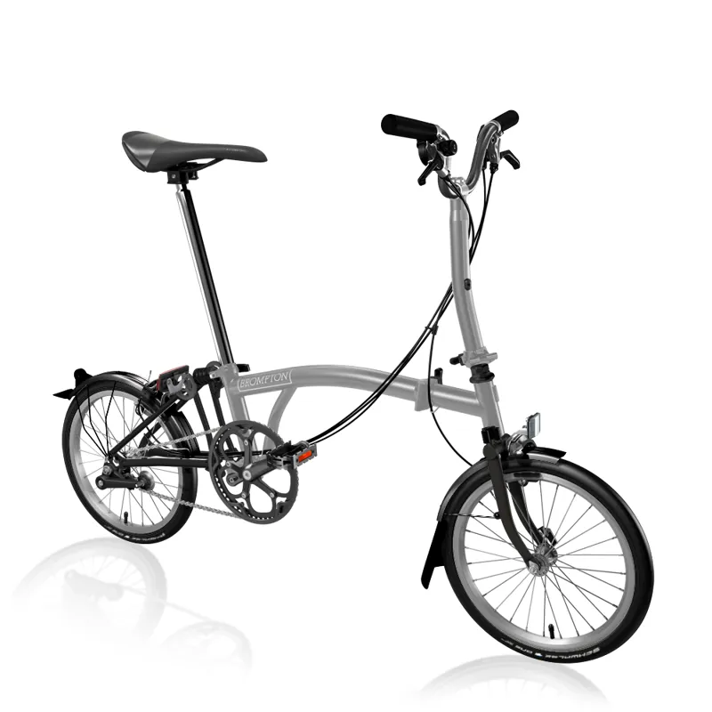 Brompton P Line Urban Mid Folding Bike in Storm Grey